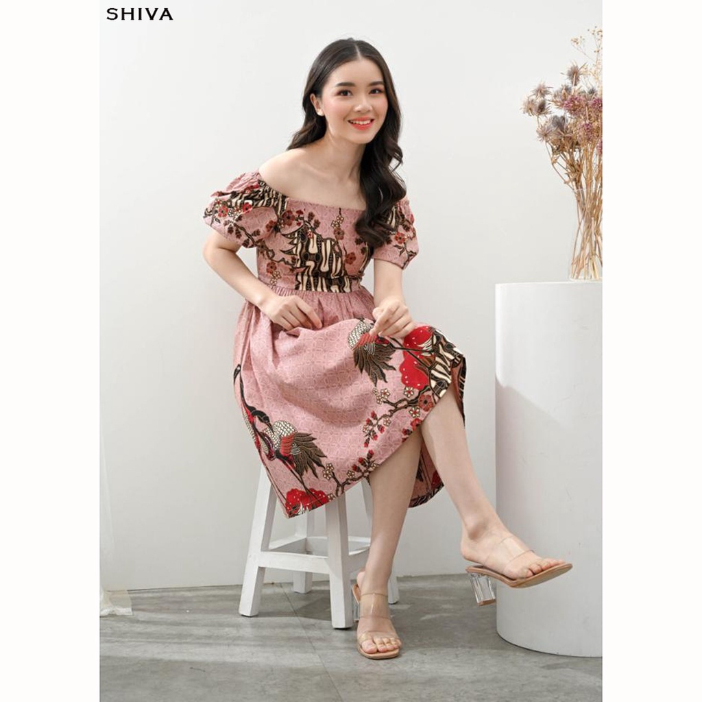 Evercloth Shiva Dress Batik Wanita Sabrina VM Dress Wanita Batik Kebaya Sarimbit