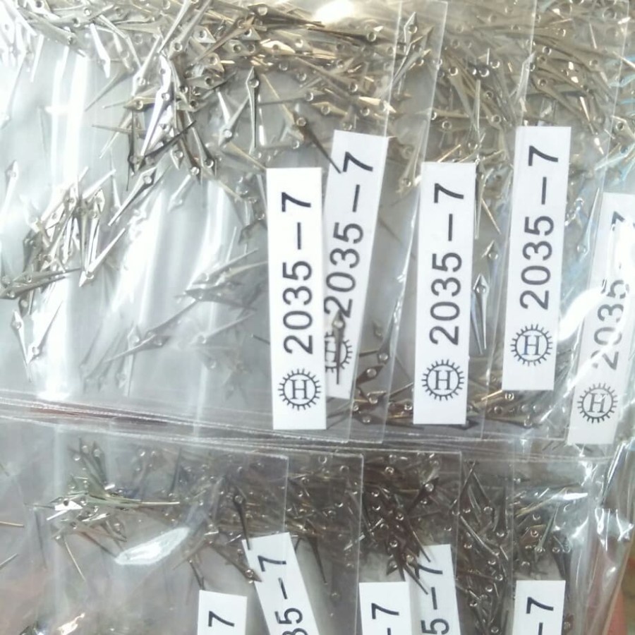 jarum mesin miota 2035 nmr 6 7 8 9 10 11 silver   jarum jam tangan isi 100 pasang / bks