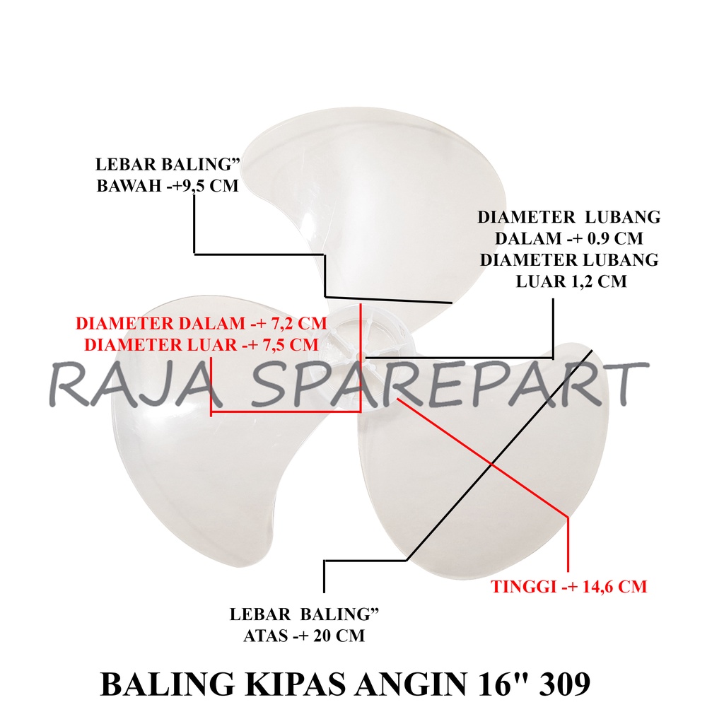 BALING-BALING KIPAS ANGIN 16&quot; 309/BALING KIPAS TRANSPARAN/BALING 16&quot;