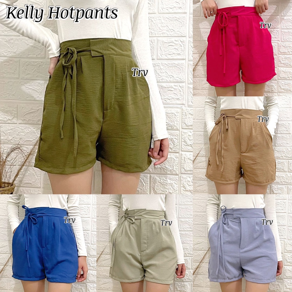 CELANA PENDEK ZOEY / CELANA PENDEK IKAT HIGHWAIST KOREAN STYLE / ESME CRINGKLE SHORTS / KELLY SJJ