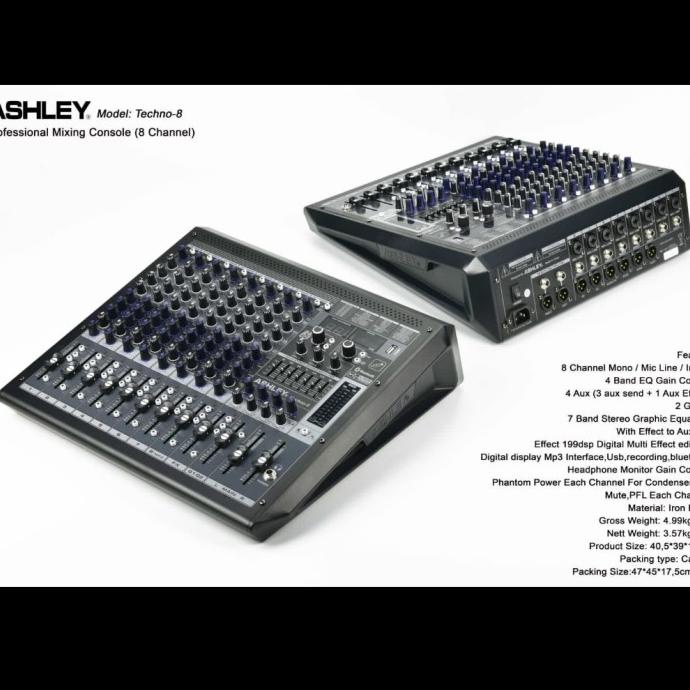Mixer Audio Ashley Techno8/Techno 8 8Channel ( Usb-Original