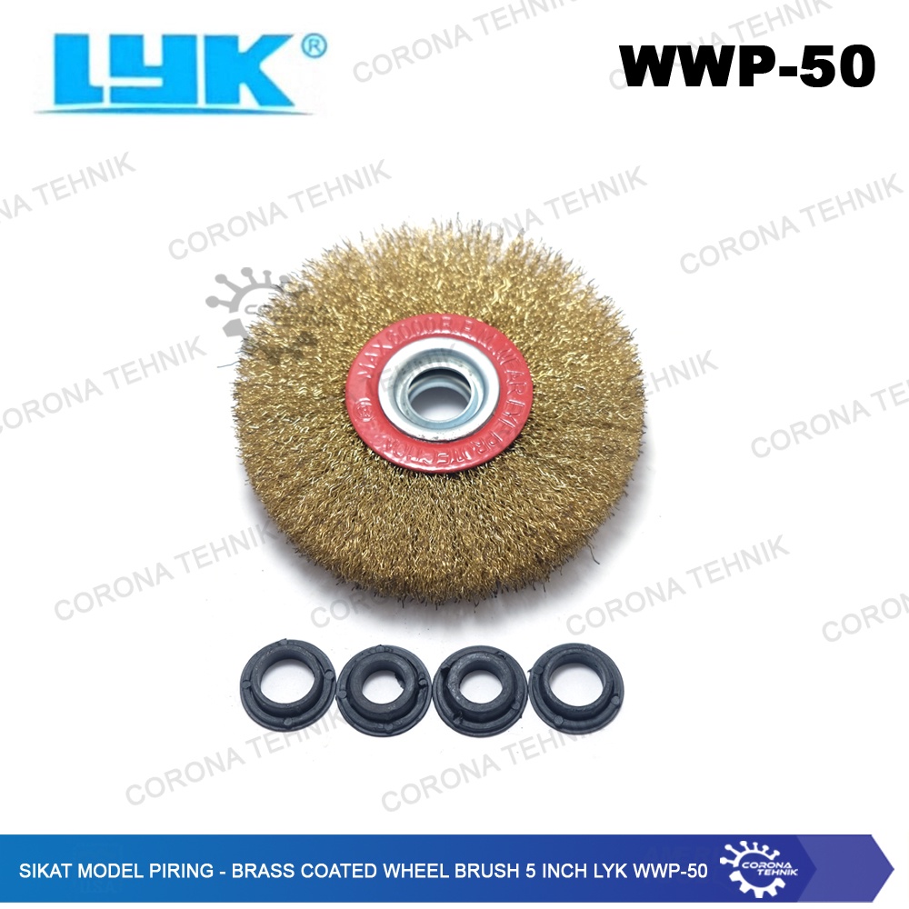 WWP-50 - Sikat Model Piring - Brass Coated Wheel Brush 5 Inch LYK