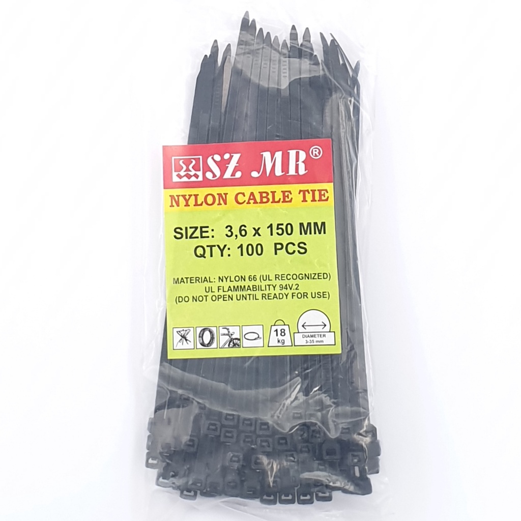 SZ Kabel Ties 3,6x150mm / Kabel Tis / Pengikat Kabel / Cable Tie / Kabel Tie