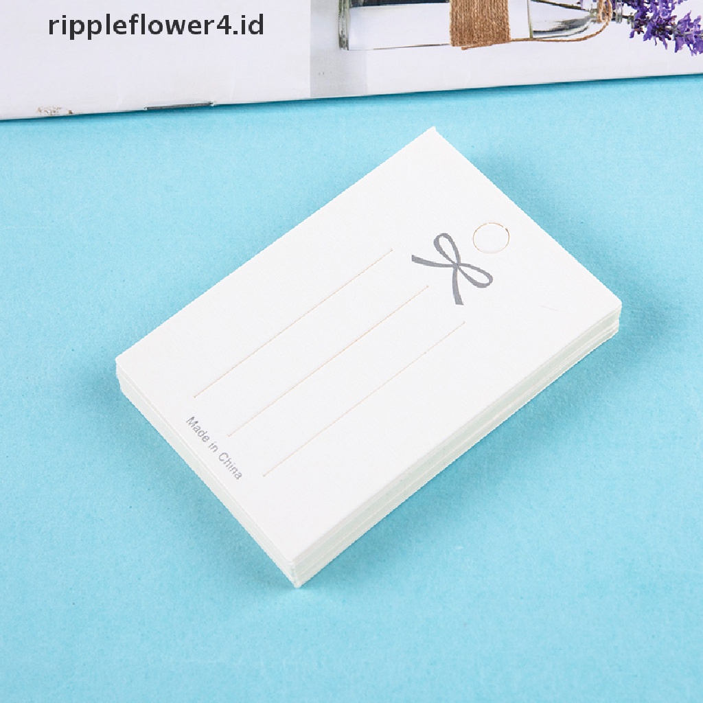 {rippleflower4.id} 50pcs Kartu Kertas Putih Aksesoris Rambut Card DIY Handmade Hair Clip Hairband Kemasan Perhiasan Price Tag Card~