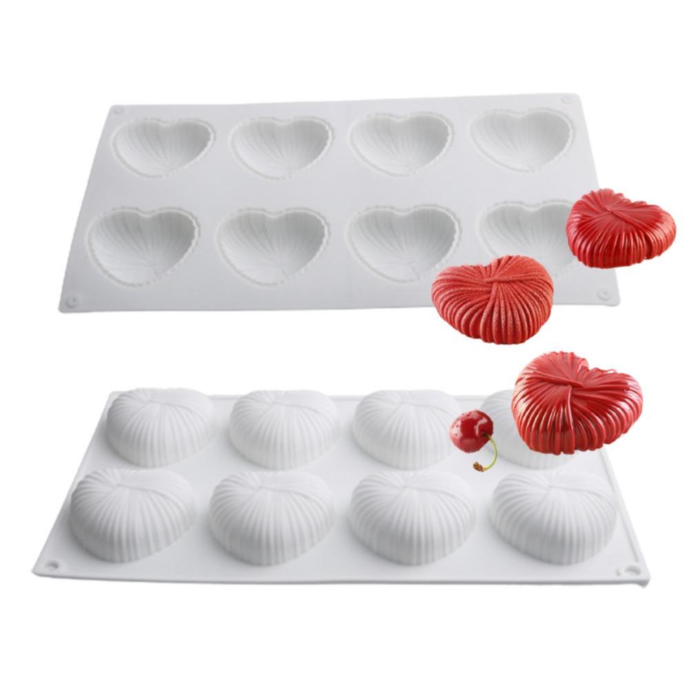 Solighter 8rongga 3D Cinta Hati DIY Kerajinan Kue Cetakan Resin Membuat Sabun Hari Valentine