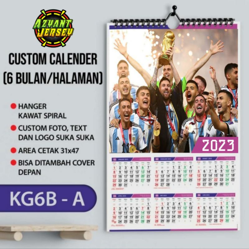 

Kalender tahun 2023 custom 6 bulanan