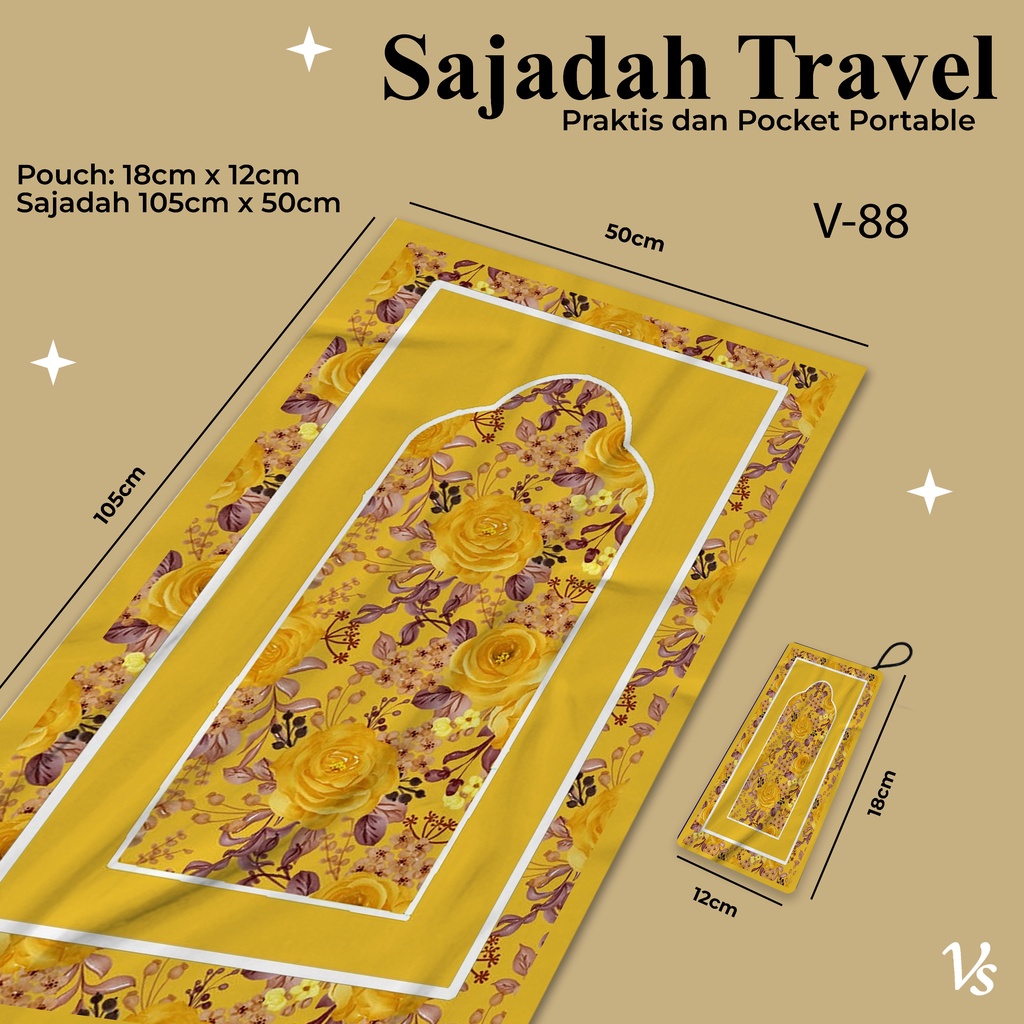 SAJADAH TRAVEL/ SAJADAH SOUVENIR TAHLILAN/ SAJADAH SOUVENIR HAJI DAN SOUVENIR PESTA FREE POUCH V 88