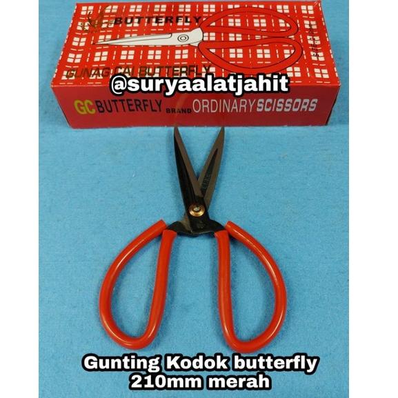 

(G-L4L)(✪) Gunting Kodok butterfly 210mm gagang merah lapis plastik =rp.15.000/1pcs langsung kirim