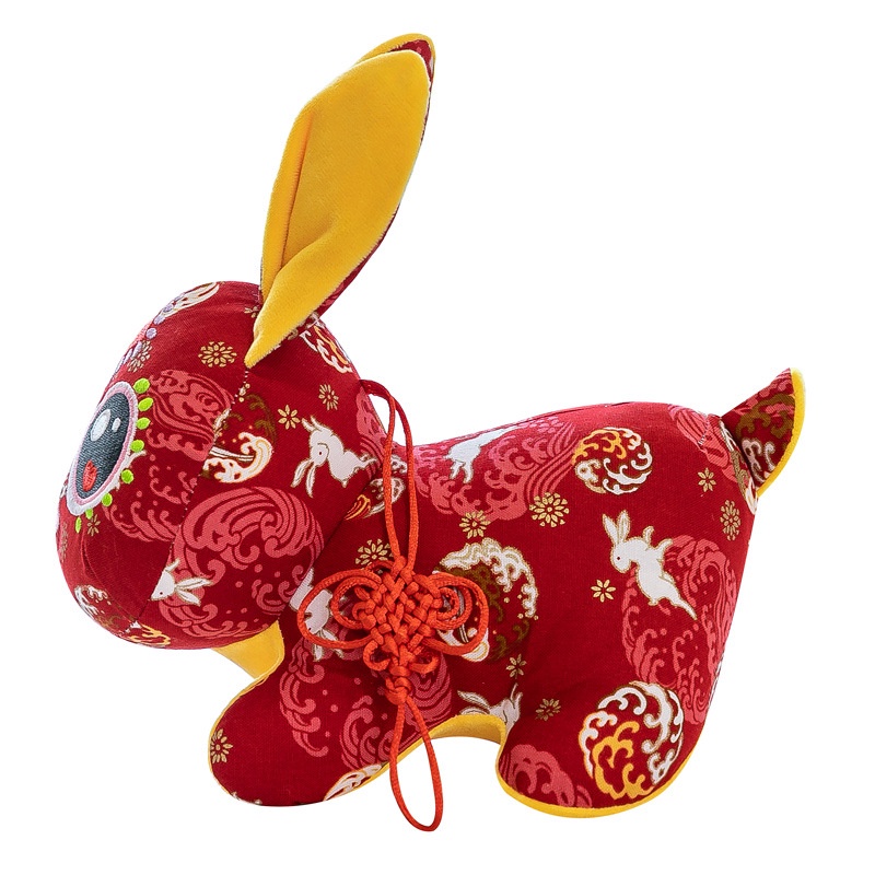 2023kuntum Imlek Kelinci Tahun Baru Bunga Kain Dekorasi Rumah Boneka Mainan Kreatif Gaya Cina Kelinci Hadiah Istimewa Untuk Anak-Anak