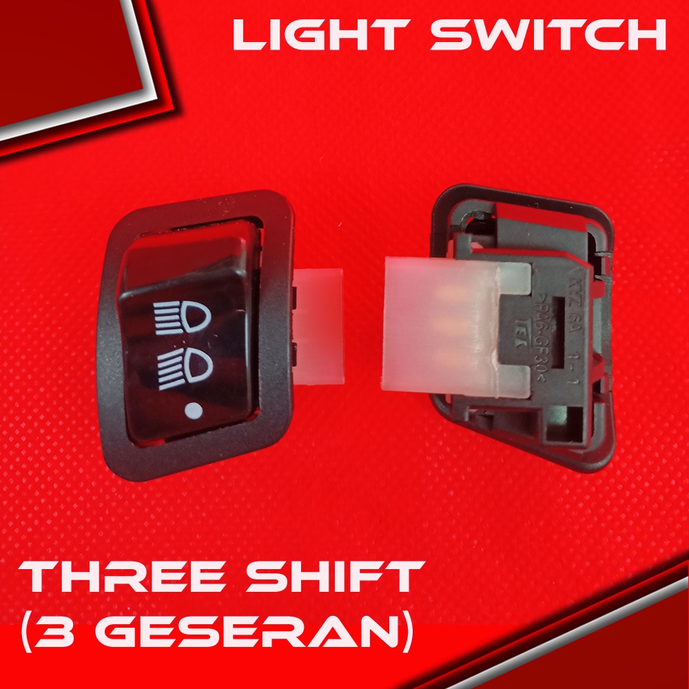 Light Switch 3 Fungsi/Cetekan Lampu Motor/Saklar Lampu Motor/Switch Saklar/Saklar Lampu Utama Motor