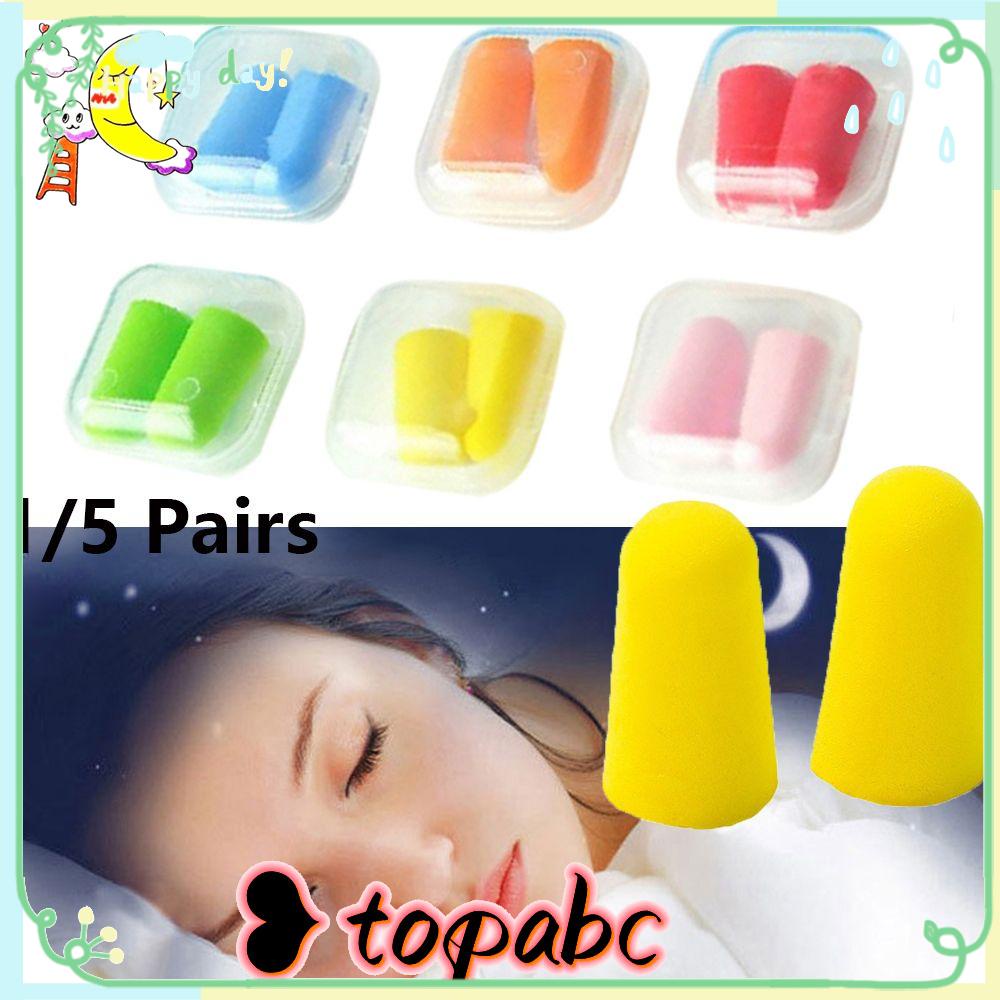 Top 1per5pasang Penyumbat Telinga Comfort Travel Rebound Bentuk Meruncing Anti-noise