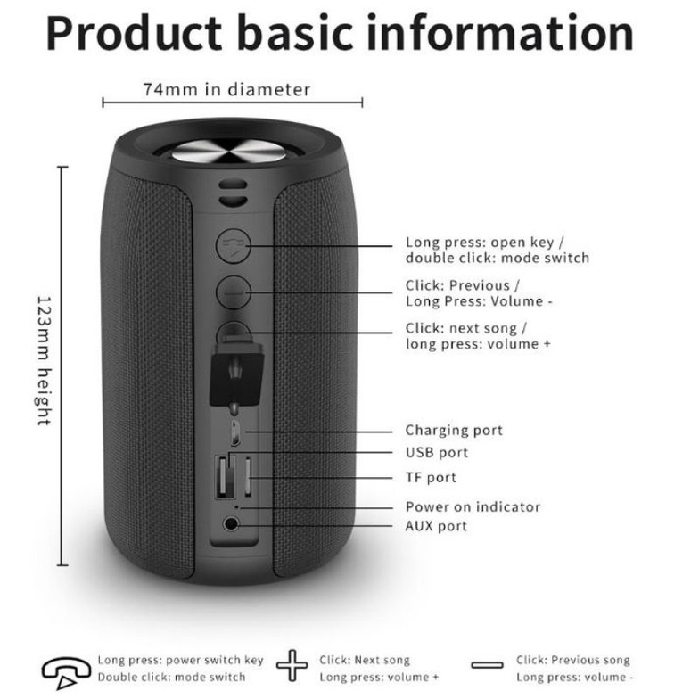 ZEALOT Speaker Portabel Bluetooth 5.0