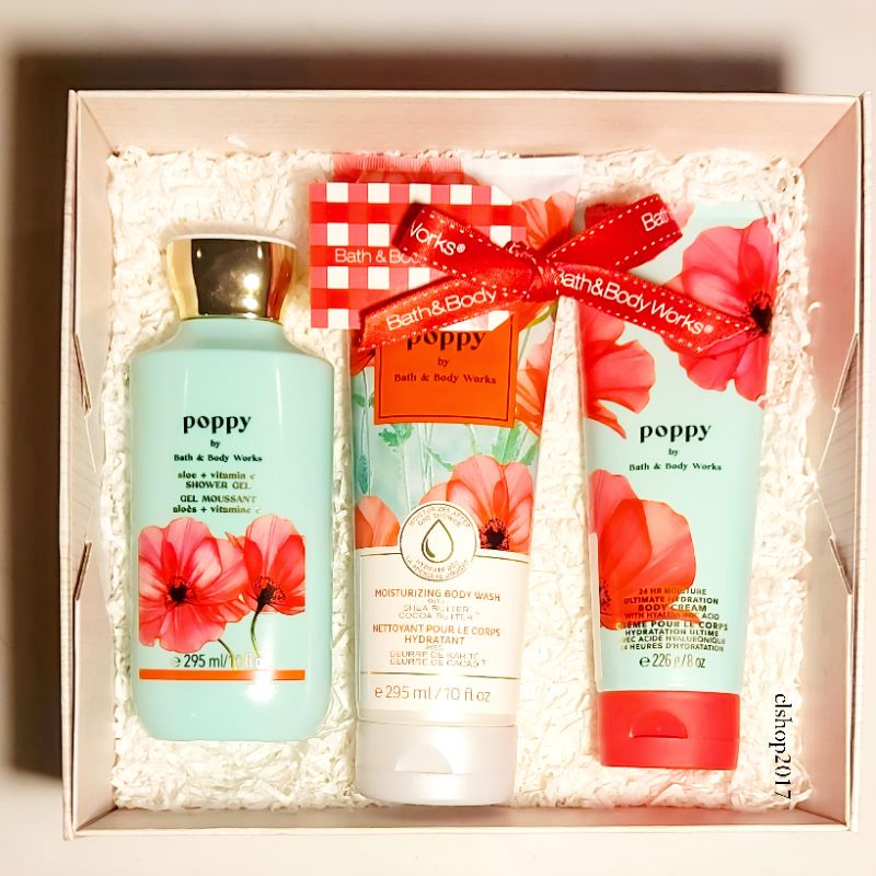 BBW POPPY GIFT SET PAKET BATH &amp; BODY WORKS