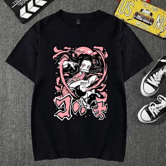 Tshirt Kaos Baju Anak Perempuan Anime DEMON SLAYER Nezuko Kamado Keren Bahan Katun