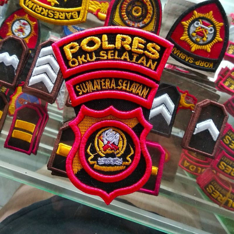 Bordir timbul logo Polda/Polres