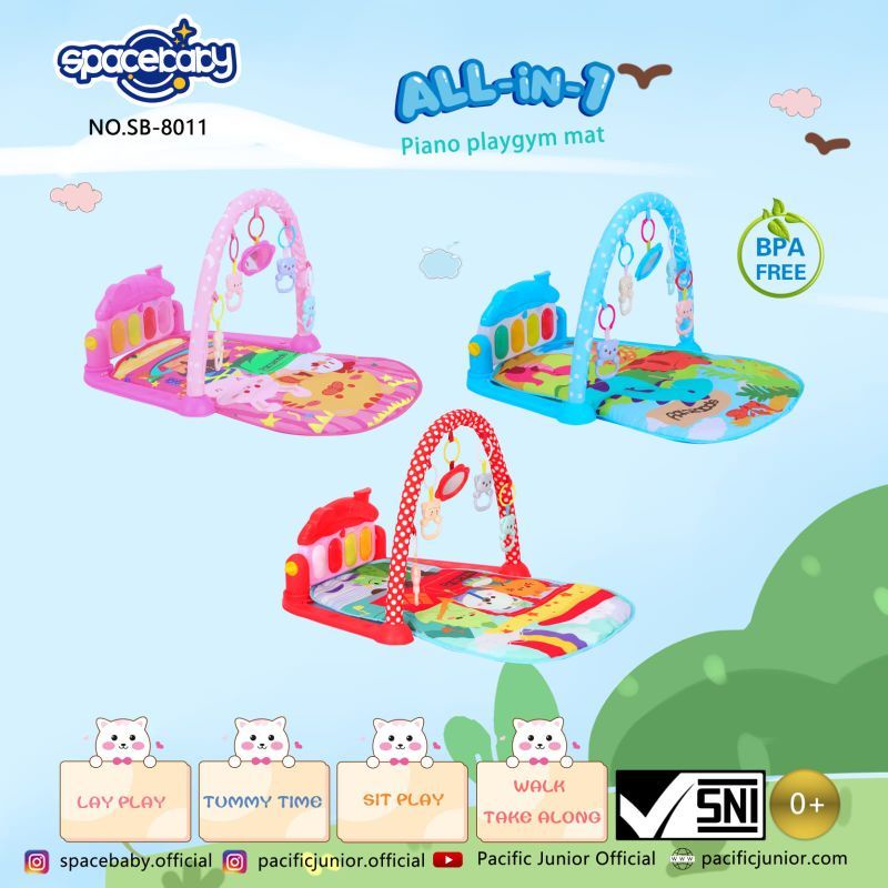 Playgym Spacebaby SB8011 SB8013 SB8017 Space Baby Playmat Piano Musical Gym Alas Main Bayi Karpet