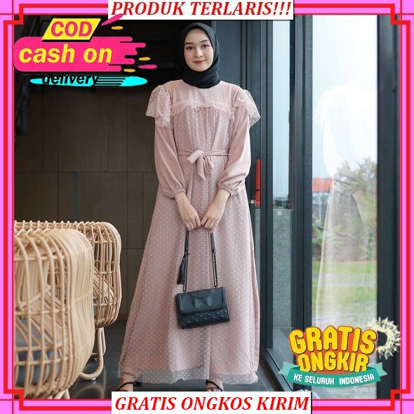 Baju Gamis Wanita Remaja Seragam Pesta Kondangan Terbaru Lebaran 2022 Model Kekinian Trendy Motif Po