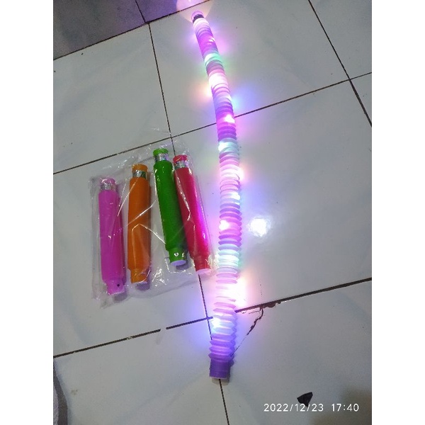 Mainan anak viral selang pipa lampu POP LED Light tube rainbow