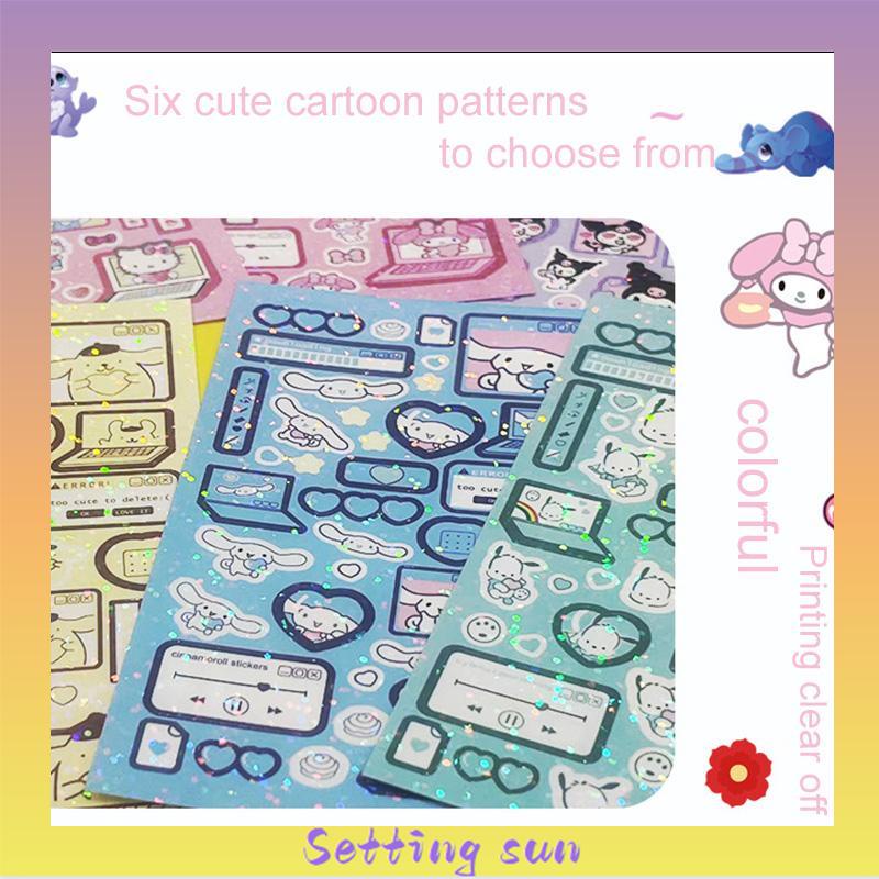 stiker sanrio lucu kuromi steve sparkling cinnamoroll stikers jurnal toploader deco material sticker TN