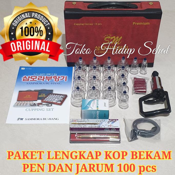 Alat Bekam Kop Sammora Samora 19 kop Lengkap Premium Pen Jarum