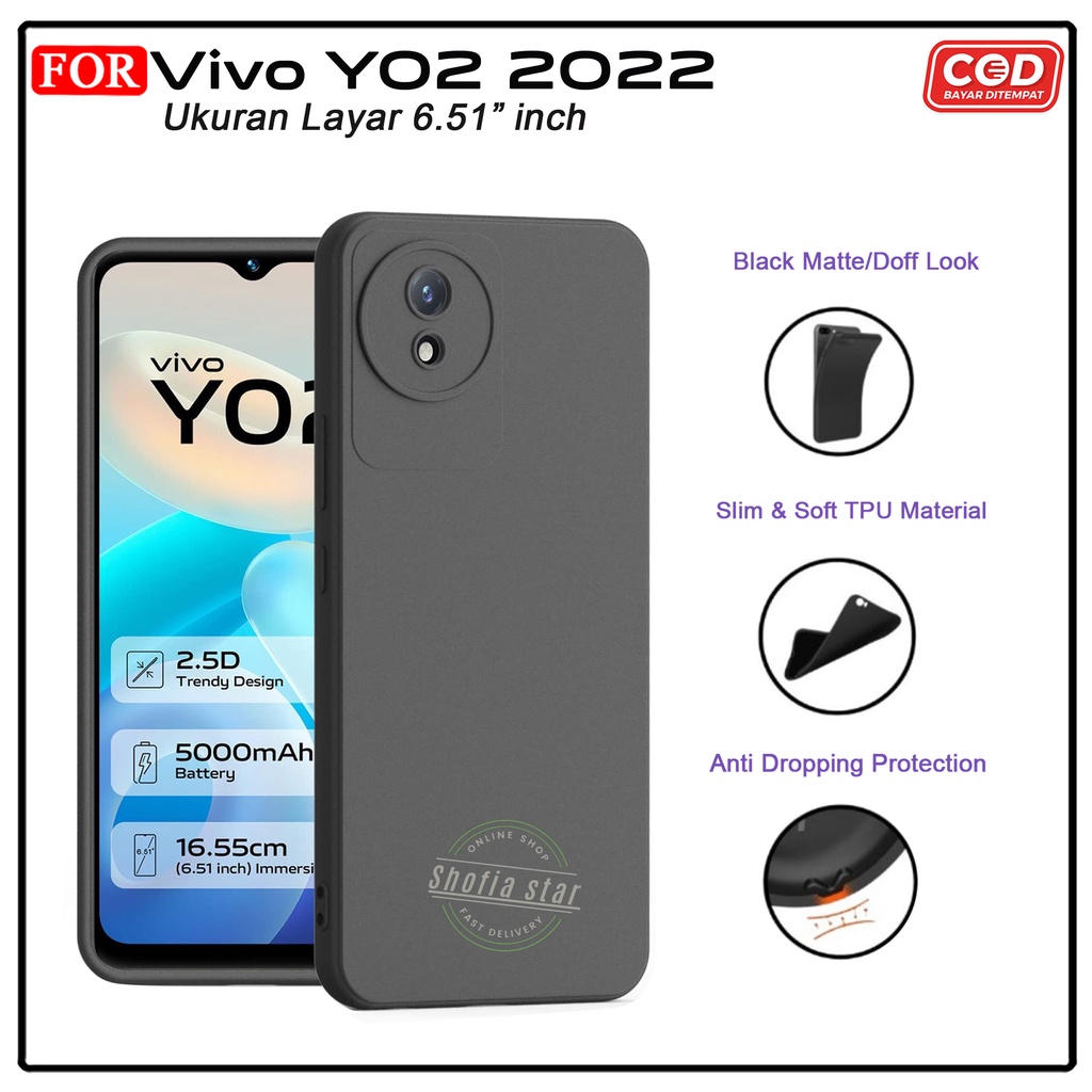 Promo Case Vivo Y02 2022 Y02t 2023 Y02A Y22 Y16 Softcase Slim Black Protect Casing