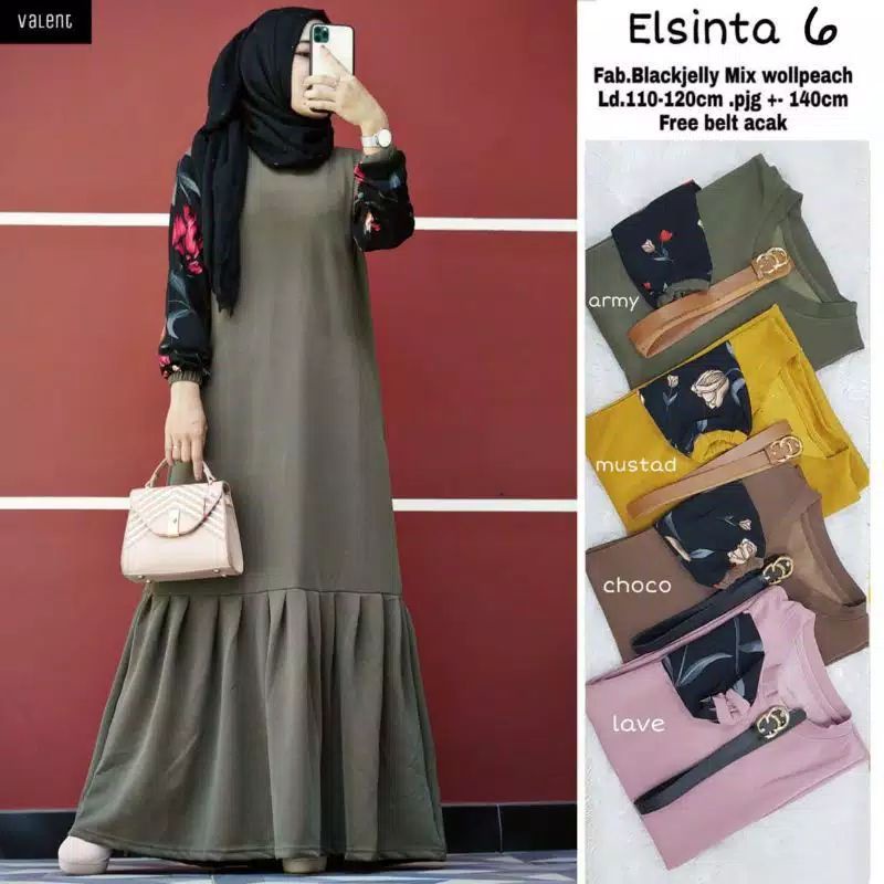Baju Gamis Wanit Terbaru 2022 Baju Gamis syari Terlaris Gamis Elsinta murah lebay