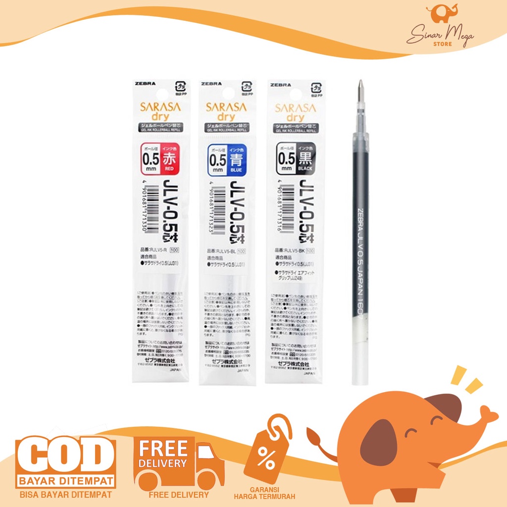 

Refill Gel Pen Pulpen Bolpen Zebra Sarasa DRY 0,5 & 0,7 mm / Isi Ulang Pen Sarasa JLV 0,5