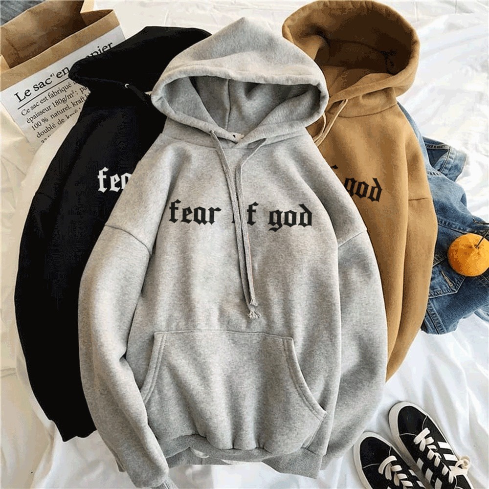 Parisdivarious Sweater Hoodie Jemper Fear Of God Bahan Fleece Size S - XXL (Pria &amp; Wanita)