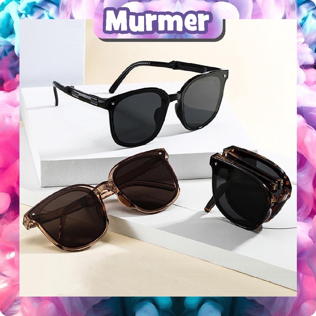 MurmerOfficial   Kacamata Hitam Terbaru Bisa Di Lipat Sunglasses Anti-UV Wanita Pria Import Kacamata Fashion G028