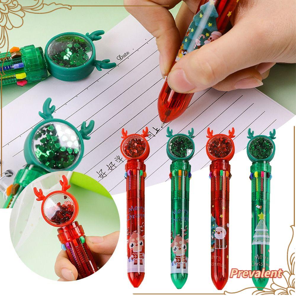 Preva 4PCS Pena Ballpoint Natal Home Decor Elk Sd Merry Christmas Alat Tulis