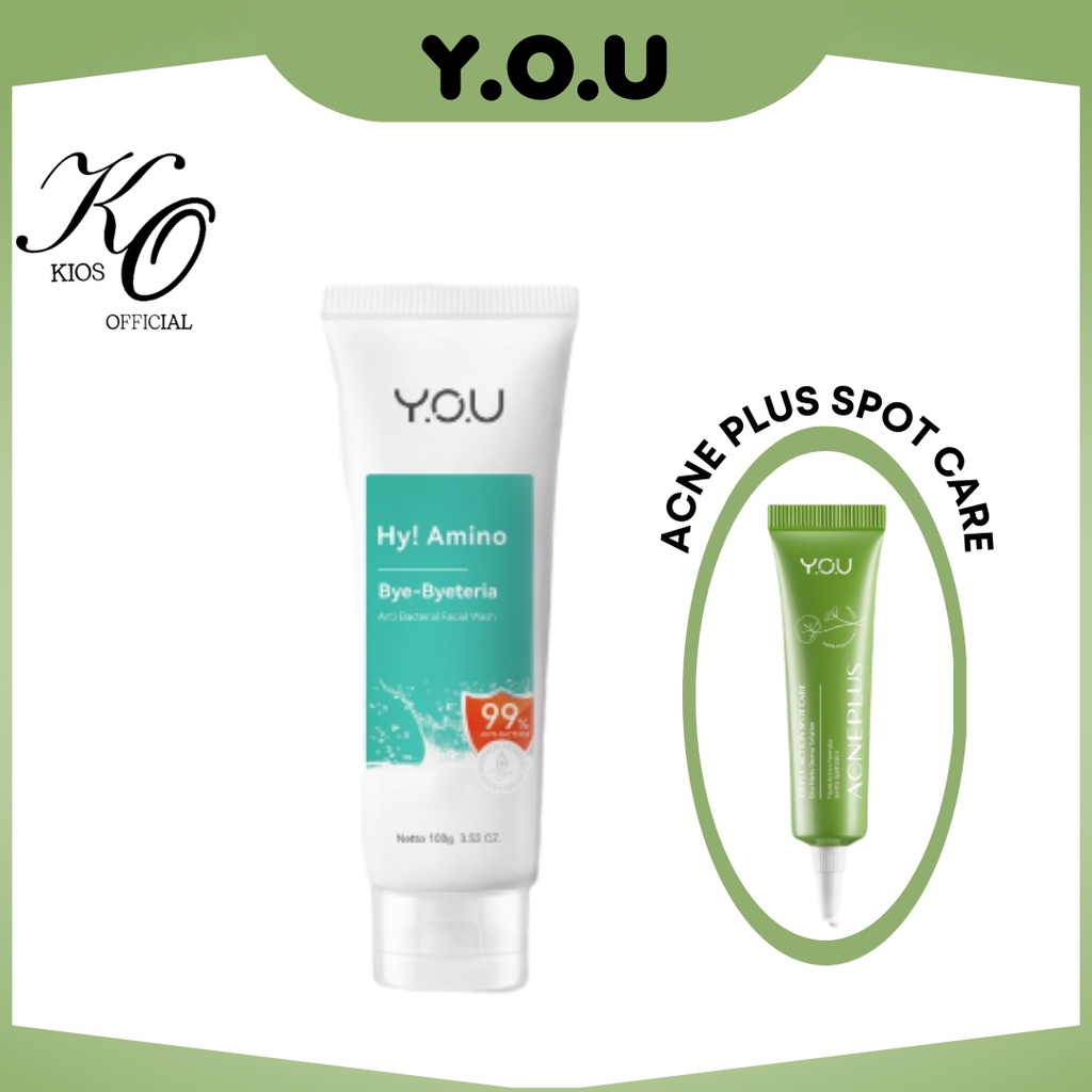 You Bundle Set Acne Plus Spot Care &amp; Hy Amino Facial Wash Anti Acne | Hydrating | Bye Byeterial | Brightening | Oil Control