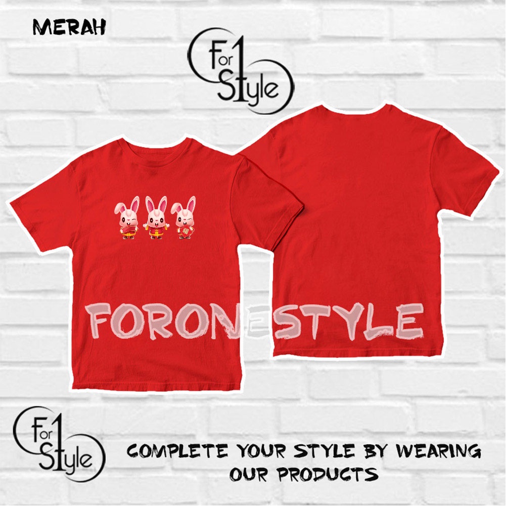 TYPE B14 - Baju imlek LOGO KELINCI 3-kaos imlek-shio kelinci 2023-Tshirt Chinese new year 2023-kaos 