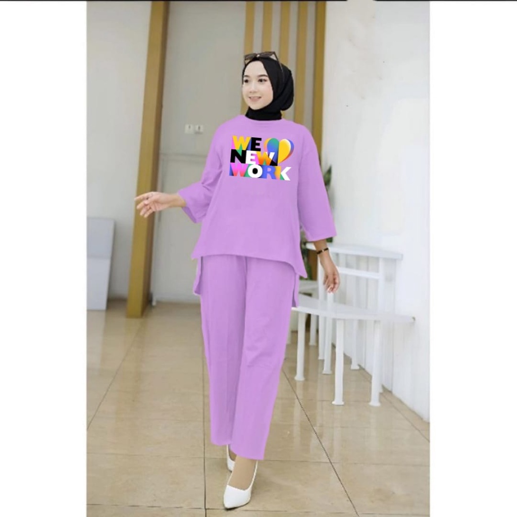 Setelan Tunik Muslim WE LOVE NEW YORK / Blouse Wanita