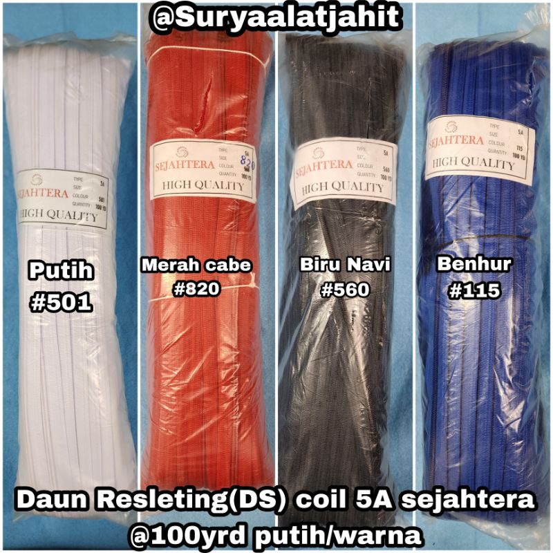 Daun Resleting Sejahtera coil 5A Pth/wrn +/-100Y =rp.105.500/1Rol