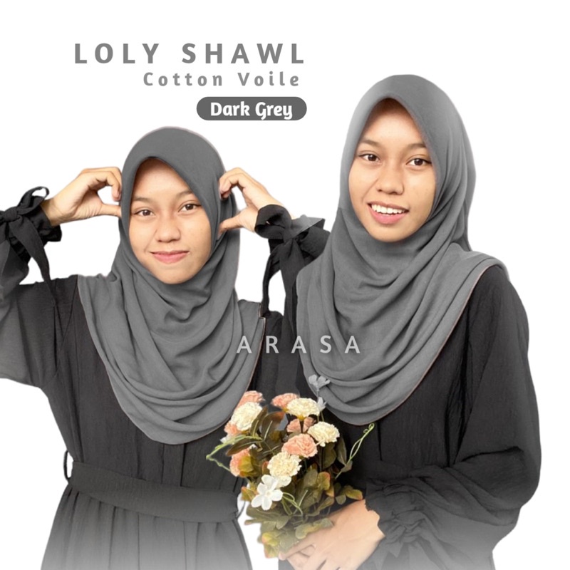 Loly Shawl by Arasa Hijab • Cotton Voile Pashmina Segiempat • Hijab malaysia • Hijab Kondangan • Hijab pengantin • Bride Shawl • Hijab wisuda