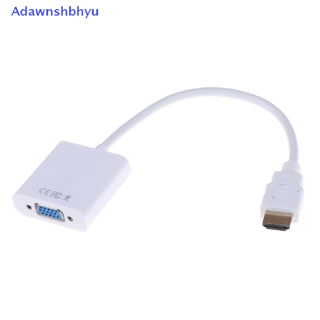 Adhyu 1Pcs Adaptor converter HDMI to VGA HD 1080P Putih ID