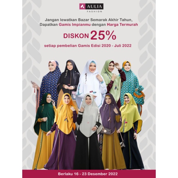 SET GAMIS AULIA FASHION PROMO AKHIR TAHUN ORIGINAL TERMURAH