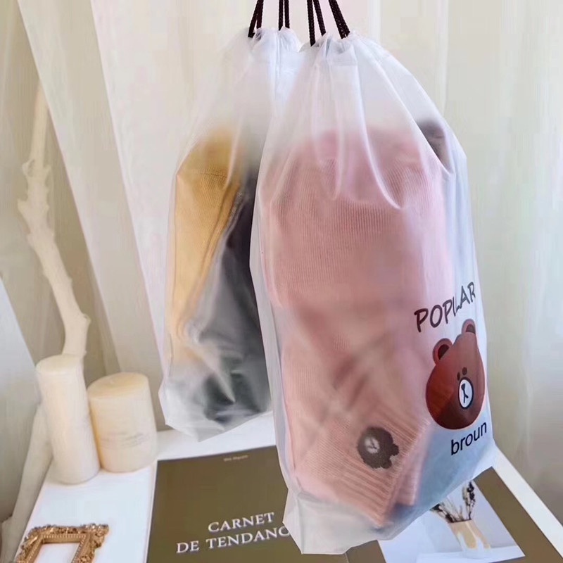 10 Pasang + Pouch Kaos Kaki Motif Bear MALLSHOPPING