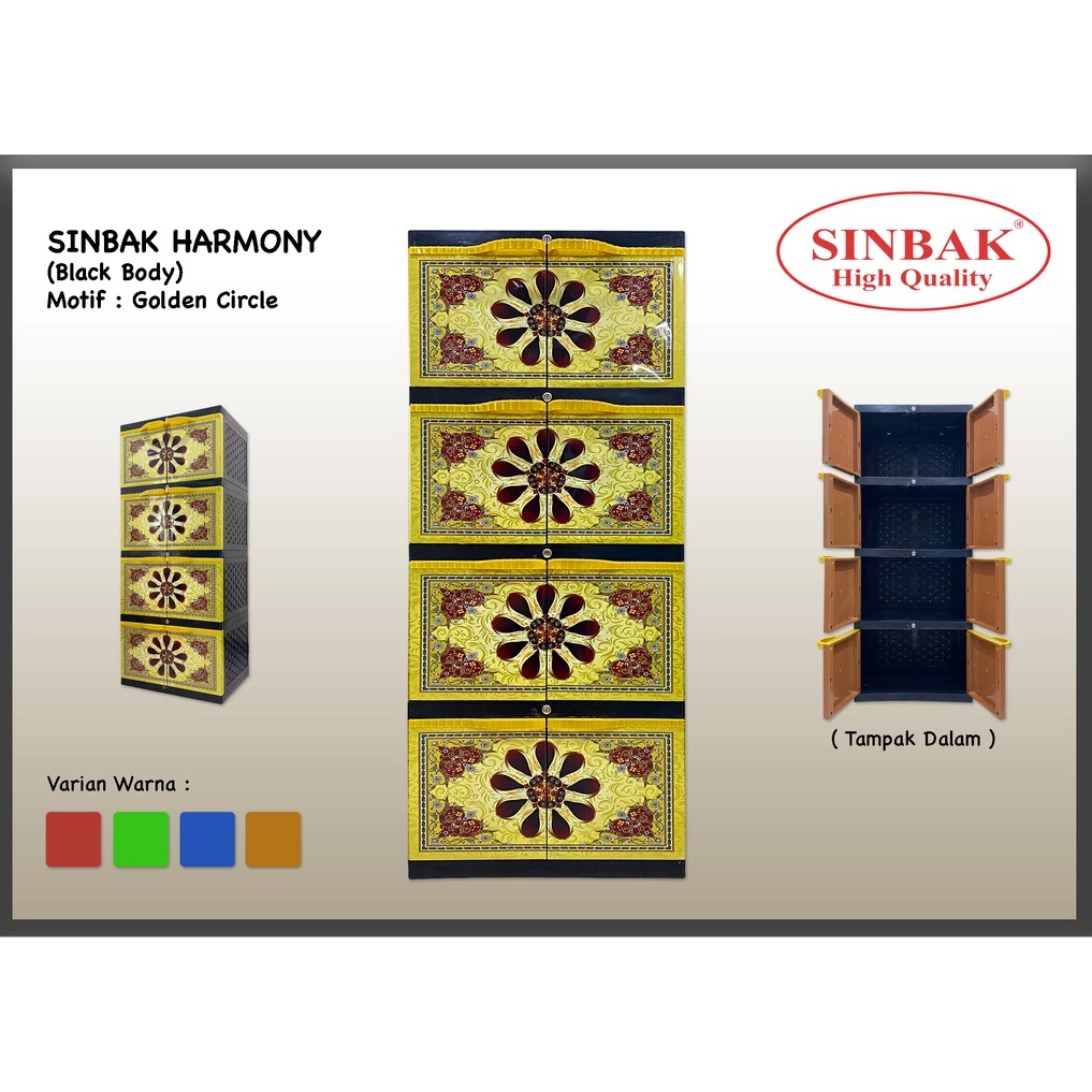 LEMARI PAKAIAN  PLASTIK SERBA GUNA / Merk : SINBAK _ HARMONY / 4 SUSUN