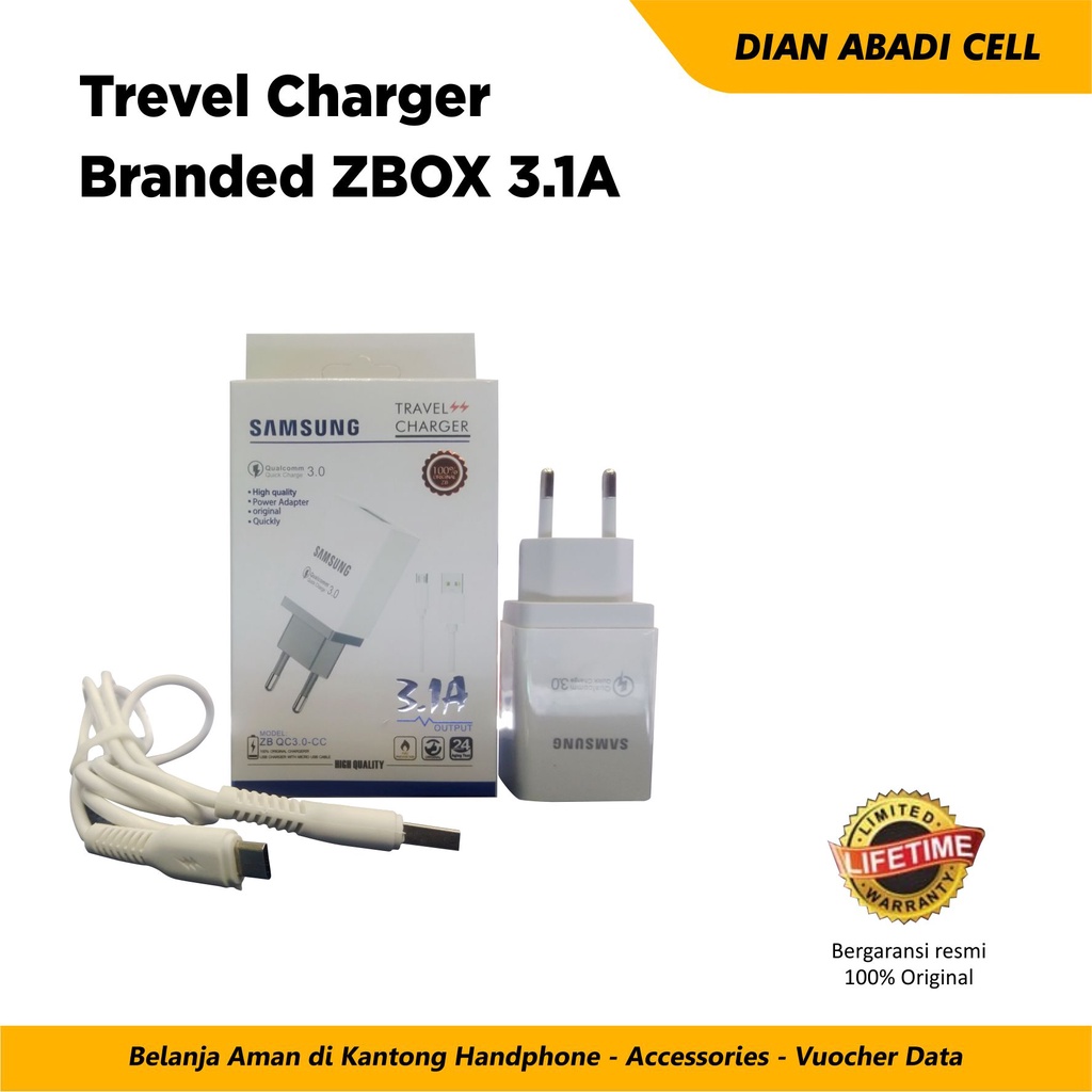 Trevel Charger Branded Zbox 3.1A
