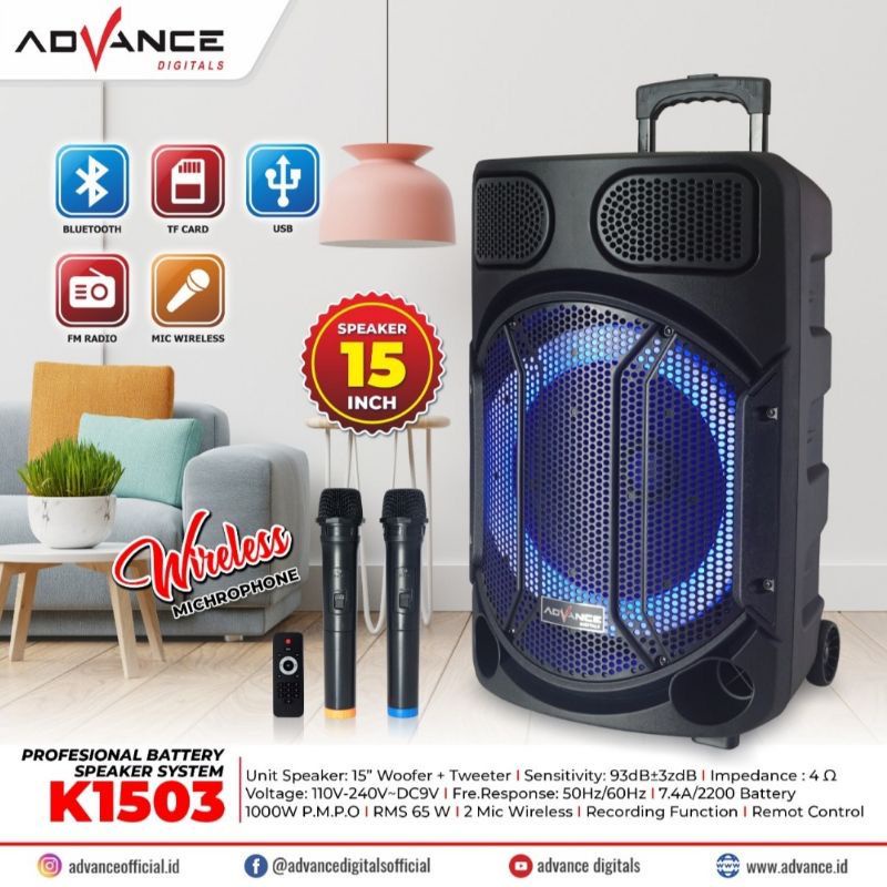 Advance K1503 Speaker Meeting Portable 15 Inch