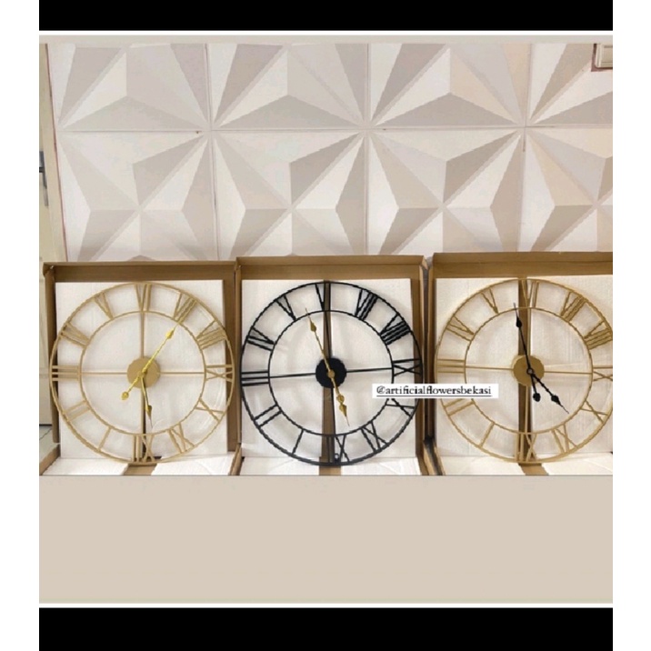 JAM DINDING NORDIC JAM INDUSTRIAL JAM ROMAWI BESAR 40 CM  jam dinding gold besar jam gold besi jam t