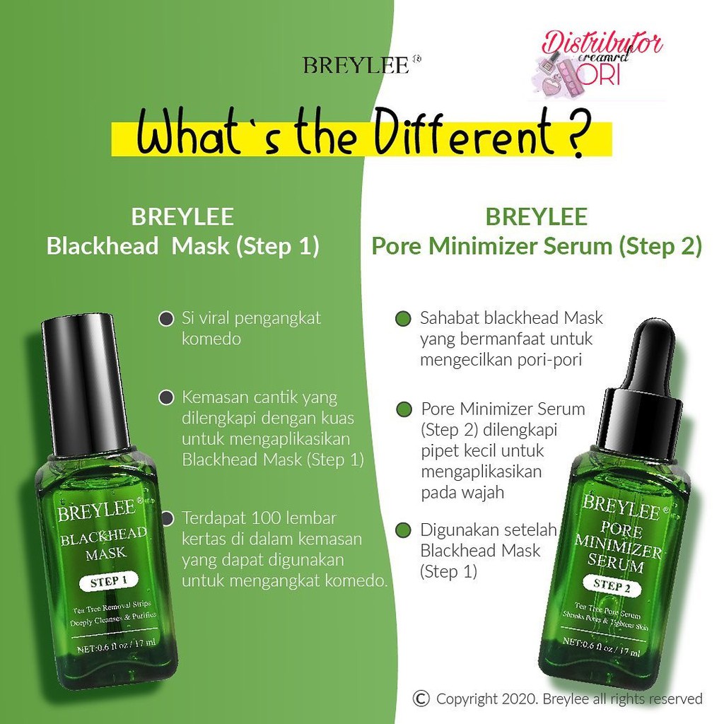 BREYLEE Step1 &amp; Step2 Blackhead Remover Set Step1 Blackhead Mask Step2 Pore Minimizer Serum