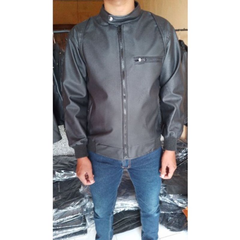 Jaket Pria Kulit Semi Model Ariel termurah Anti Air Anti Hujan Kualitas Super