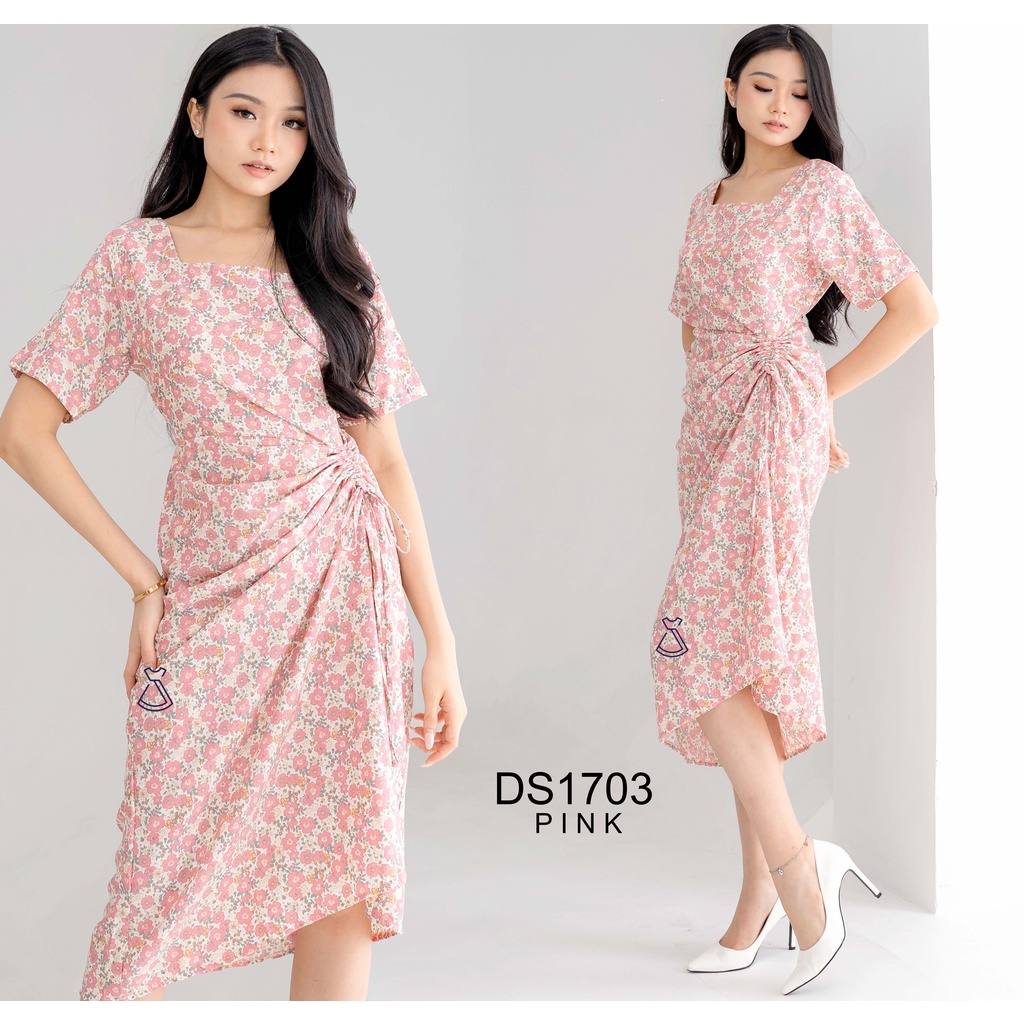 SEOLA - DS1703 - Dress Rayon Midi Casual