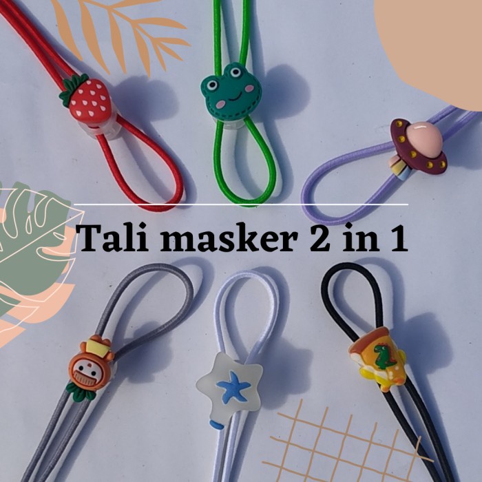 Craft Tali Masker 2 In 1 Dengan Resin Pengait Plastik Kalung Masker Strap