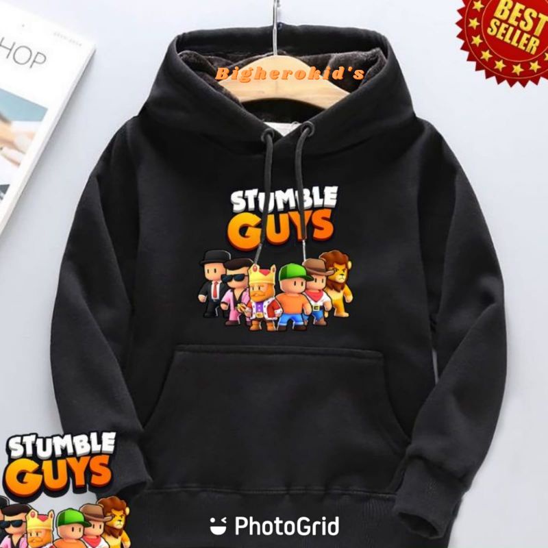 Jaket Sweater Hoodie anak laki laki Motif Stumble Guys