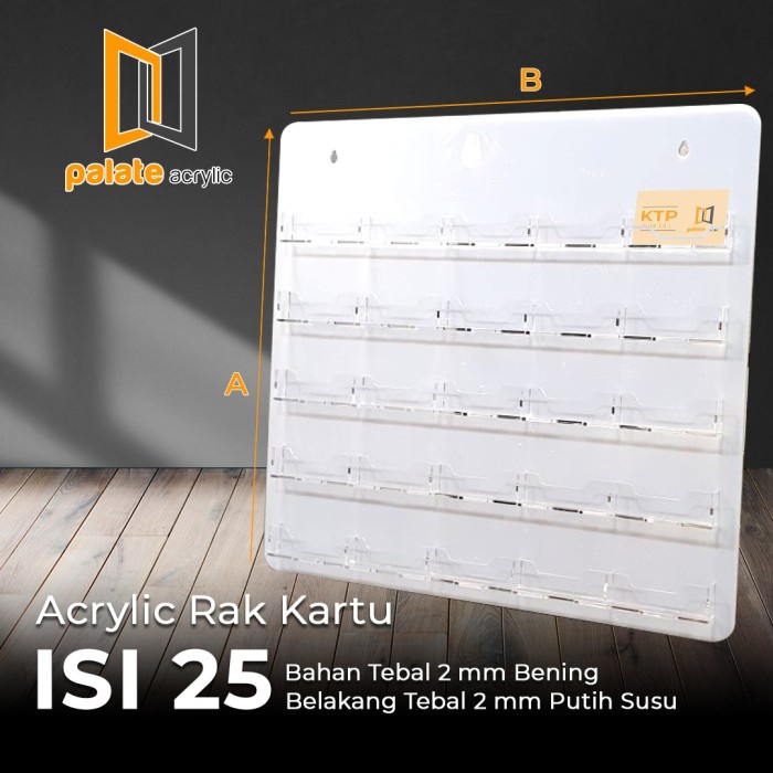 

RAK KARTU KTP ISI 25 BAHAN ACRYLIC BENING PLASTIK / AKRILIK