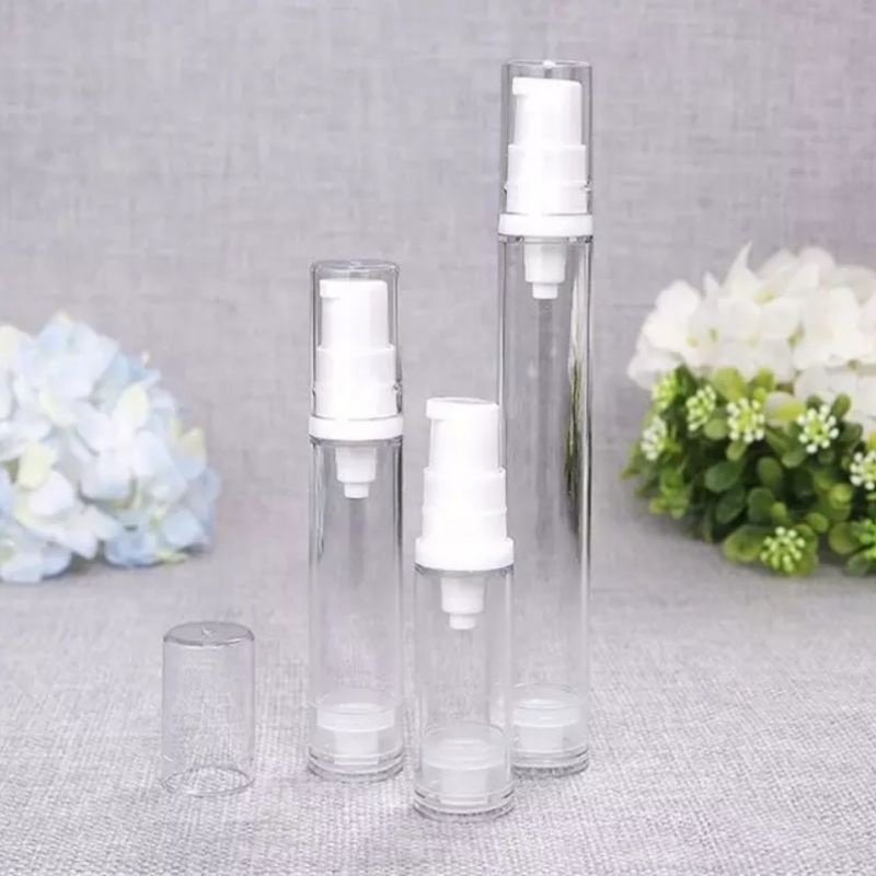 Botol Plastik Vakum Kosong Vacuum Gel / Vacuum Spray Portable Untuk Lotion / Kosmetik / Krim Gel / Sampel Tangan