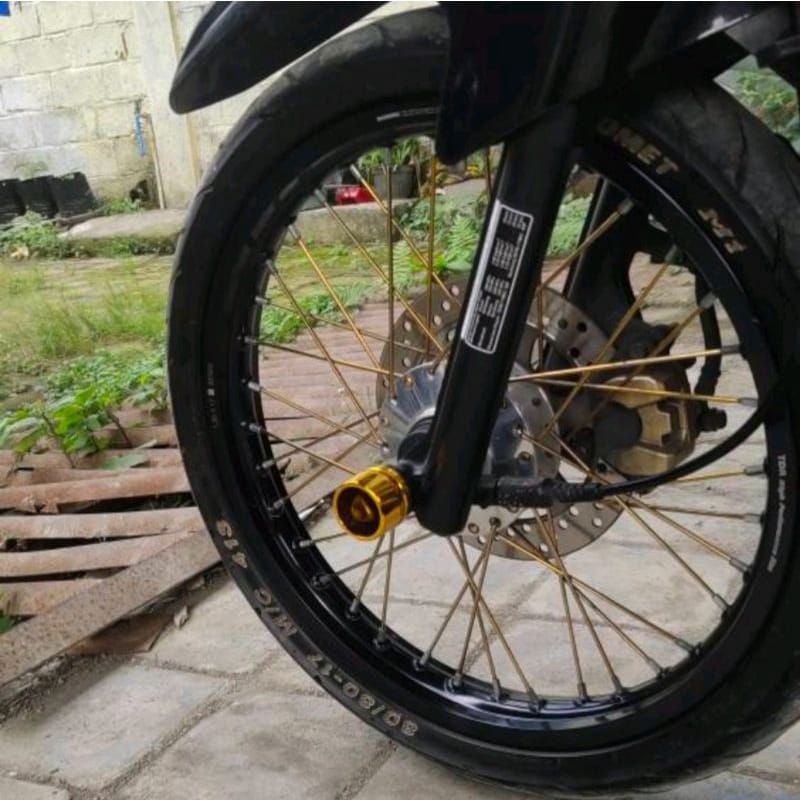 Jalu as roda depan matic Full cnc model CORONG KEMBANG 1 pasang kiri dan kanan